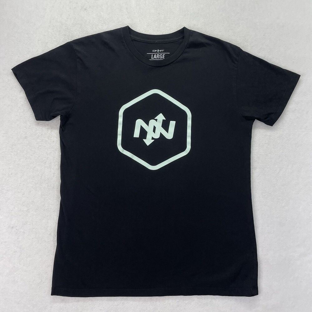 Onnit T-Shirt Mens sz Large Black Short Sleeve Crew Neck Graphic Workout Cotton